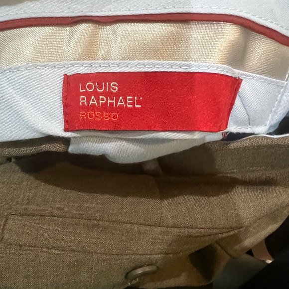 Louis Raphael ROSSO 34 x 30 Men's Flat Front Wool Blend Dress Pant w/ Comfort - Picture 7 of 9